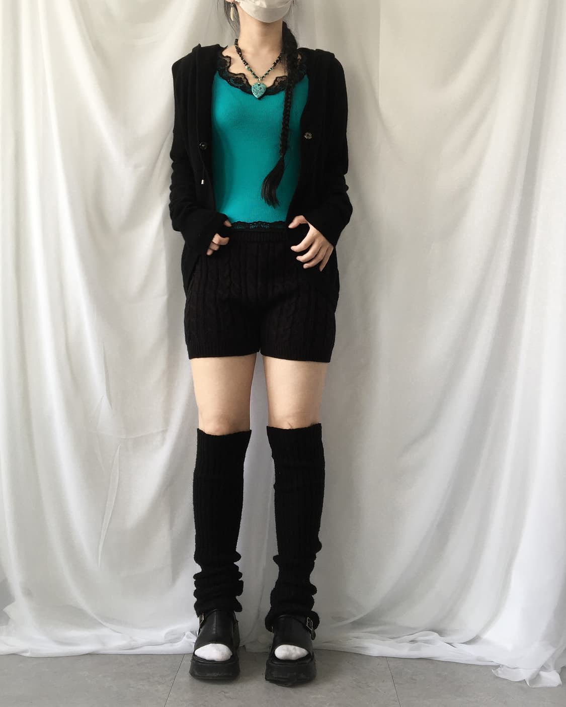 Cable pattern knit short 상품이미지3