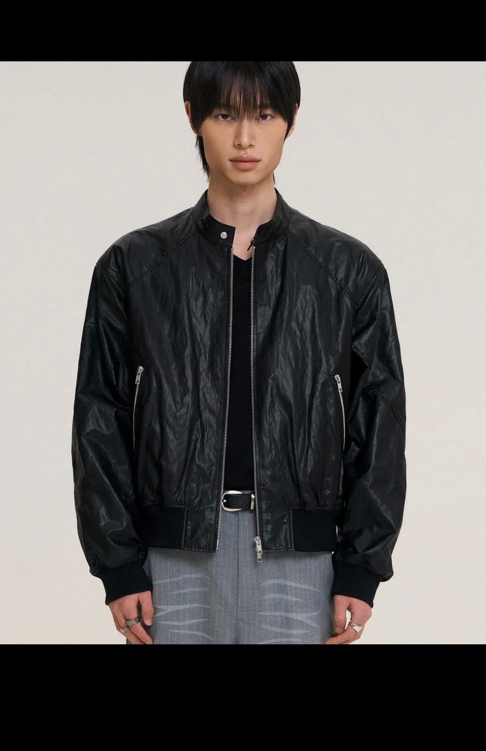 도프제이슨 패널드 스포티 레더자켓 M 상품이미지1