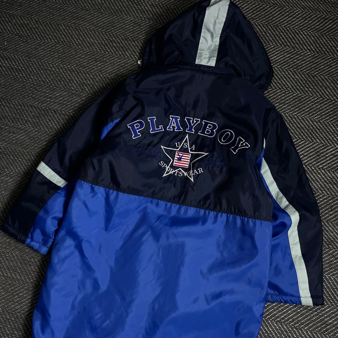 90s 플레이보이 빅로고 벤치코트 돕바 롱 점퍼o 4804 상품이미지2