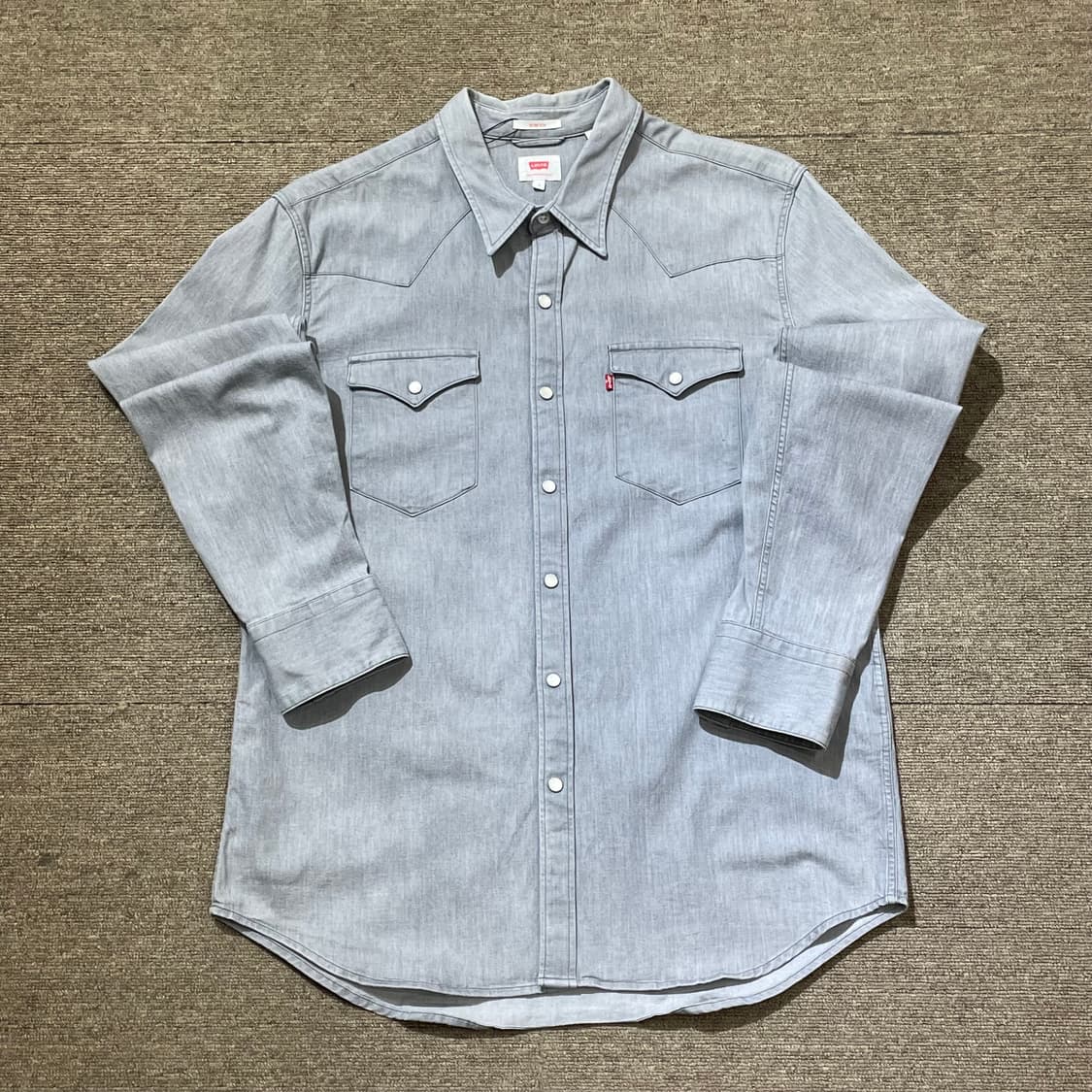 (L) Levi's 리바이스 코튼 그레이 웨스턴 셔츠 상품이미지3