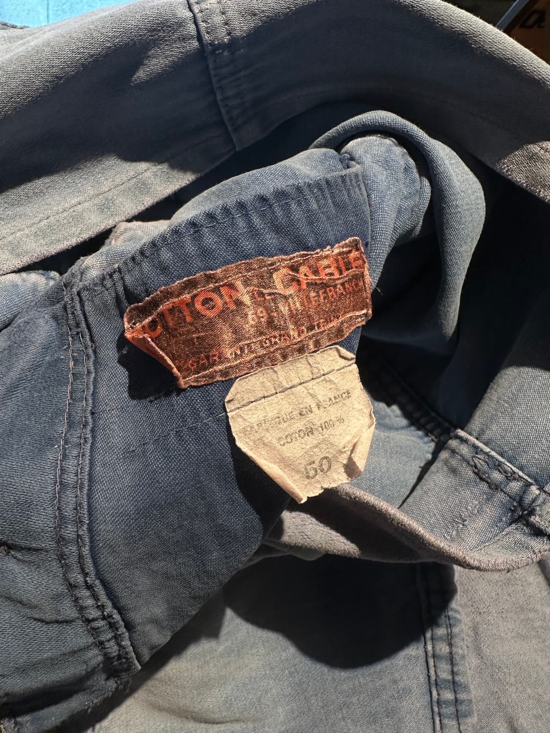 50s French Vintage Moleskin Work Jacket 상품이미지10