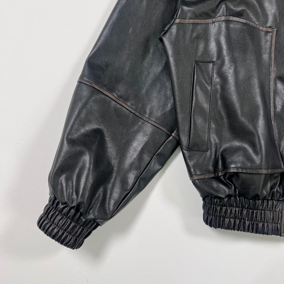 Our Room 레더 봄버 자켓 상품이미지5