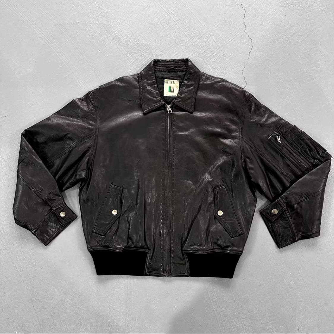 5TH CLUB] 메이드 인 홍콩 퀼팅 안감 소가죽 플라이트 자켓 상품이미지2