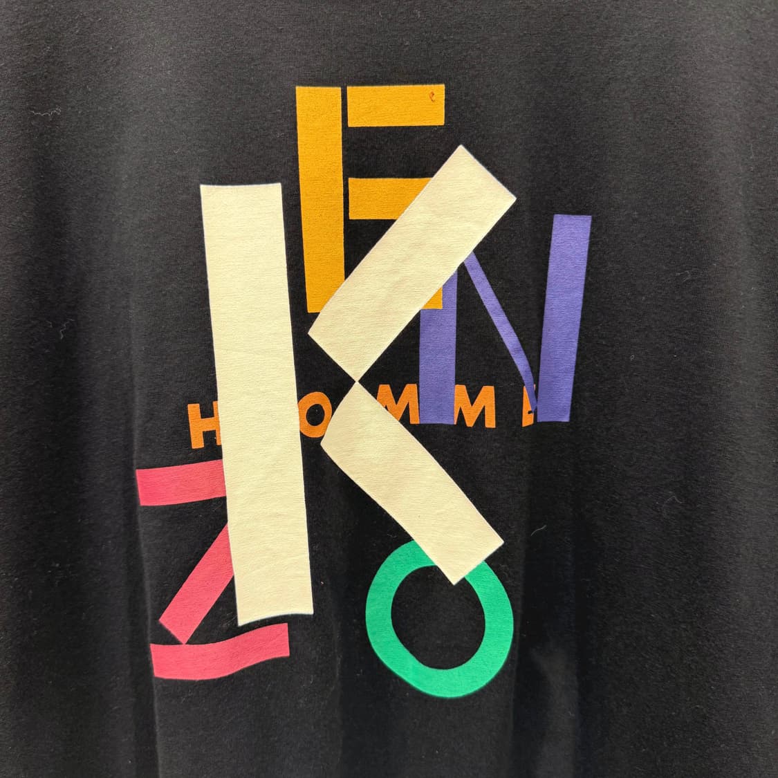 겐조 반팔 티셔츠 멀티 컬러 빅 로고 프린팅 디테일 루즈핏 블랙 상품이미지6