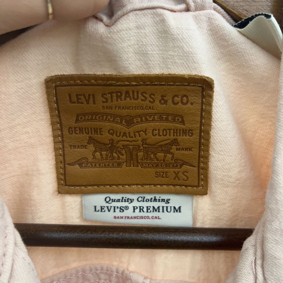 리바이스 빈티지 트러커 딸기우유 연핑크 크롭 데님자켓 XS C08263 상품이미지5