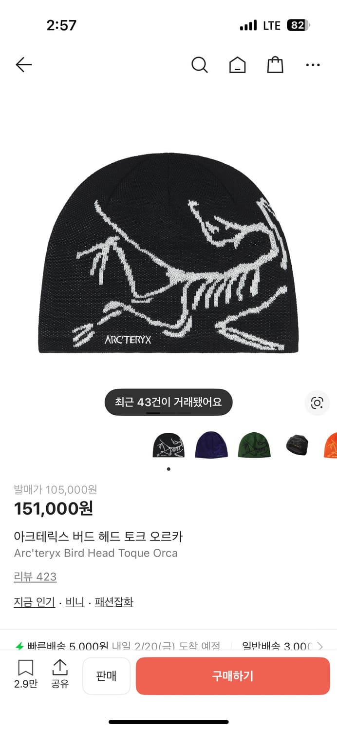 아크테릭스 버드 헤드 토크 오르카 비니 상품이미지5