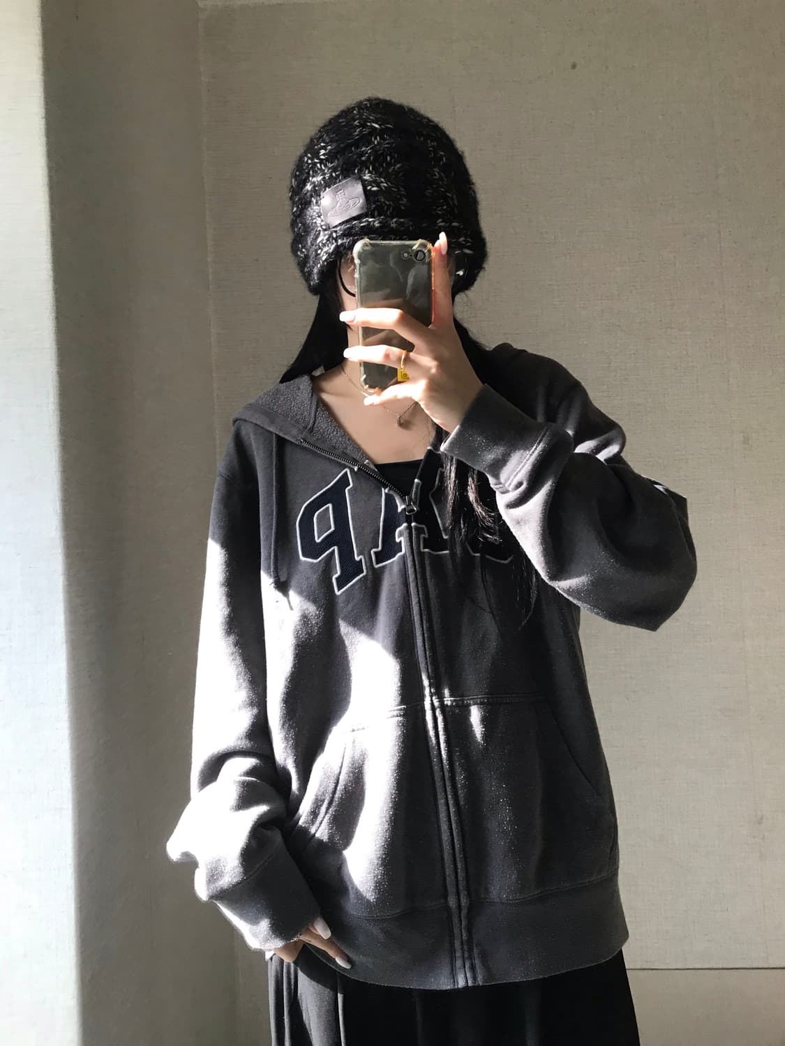 갭 그레이 후드집업 상품이미지1