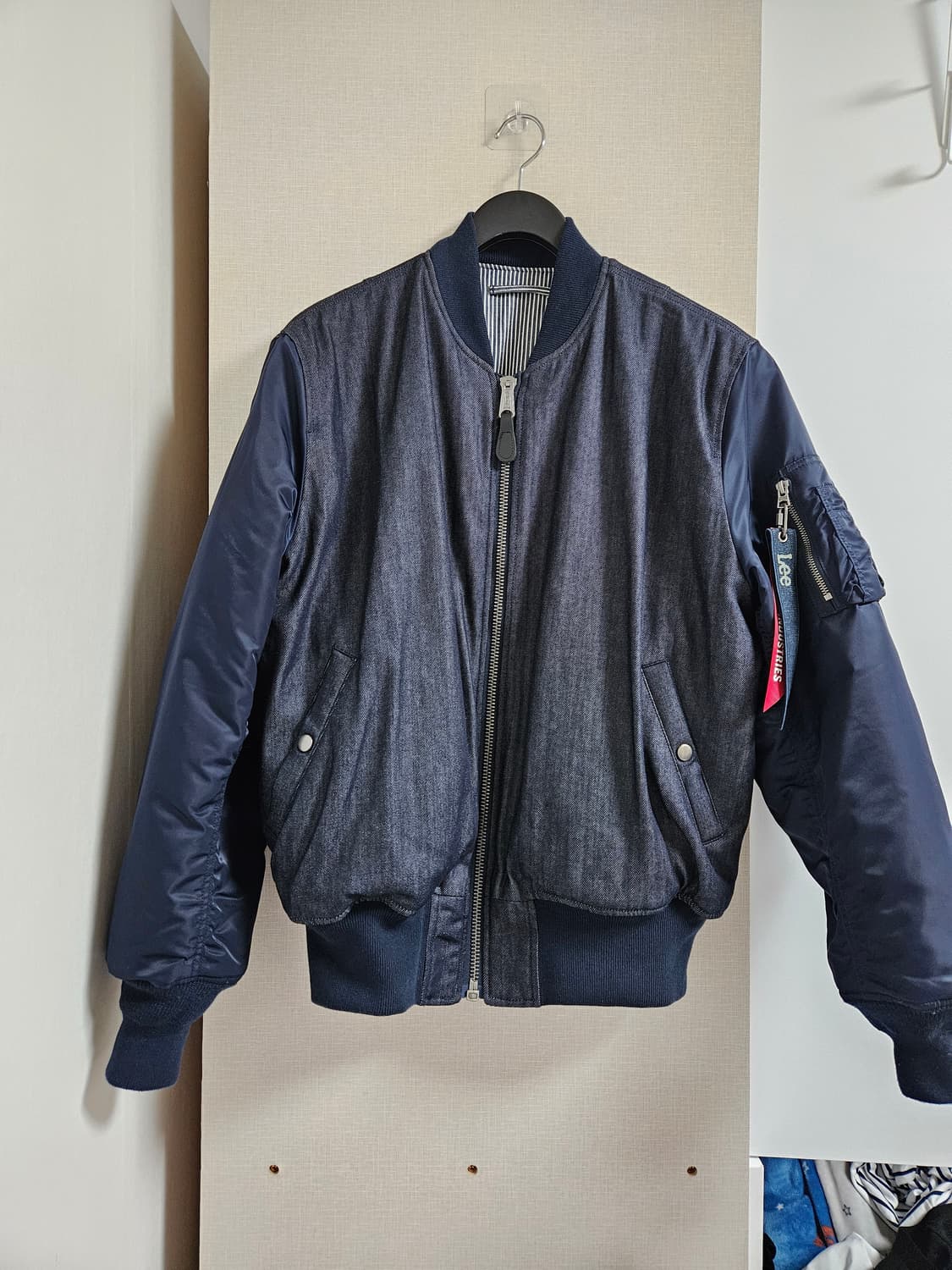 알파인더스트리 x LEE 콜라보 MA-1 데님 블루종 자켓 상품이미지1