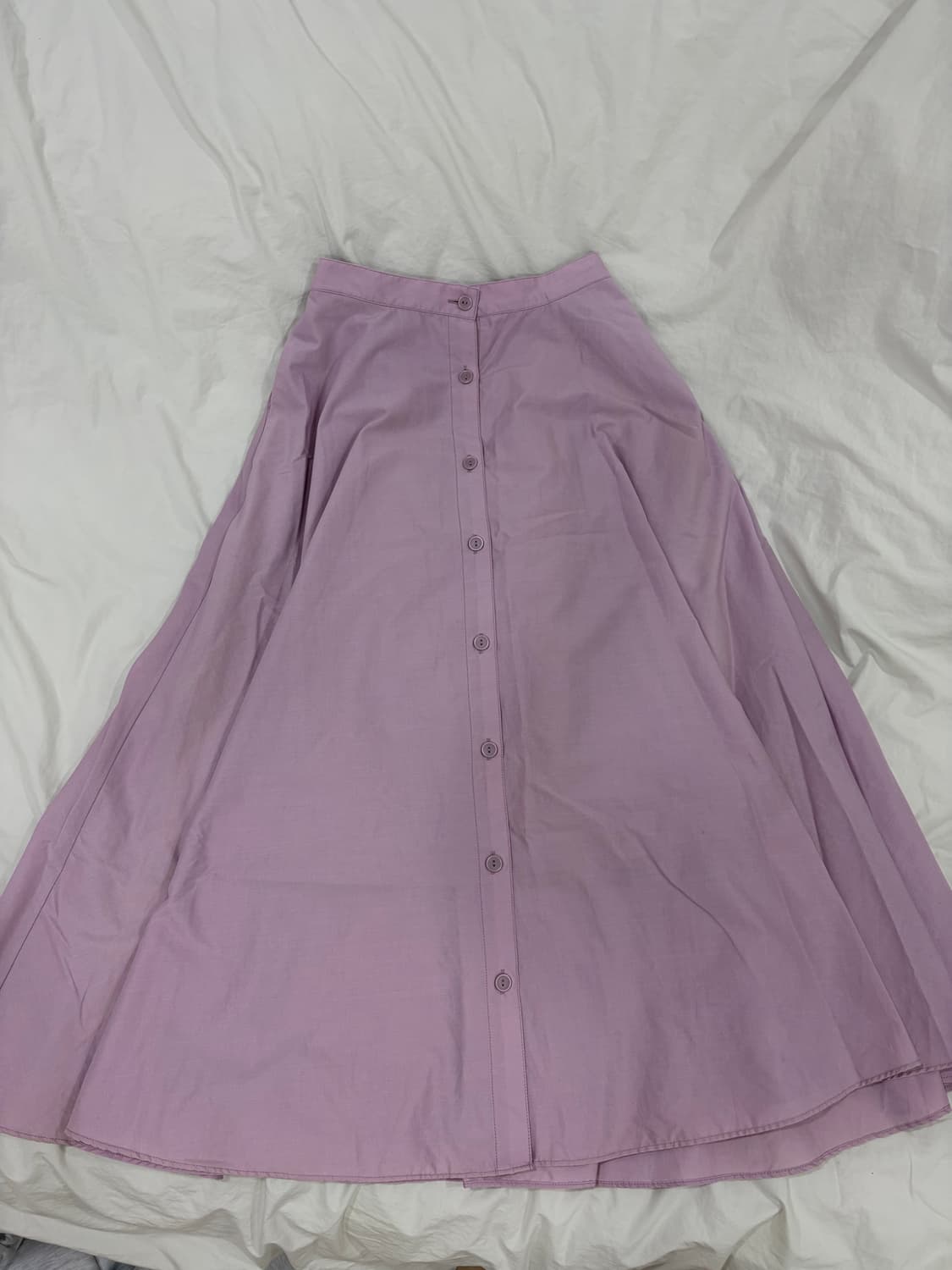 유니클로 연보라 단추 롱스커트  상품이미지1