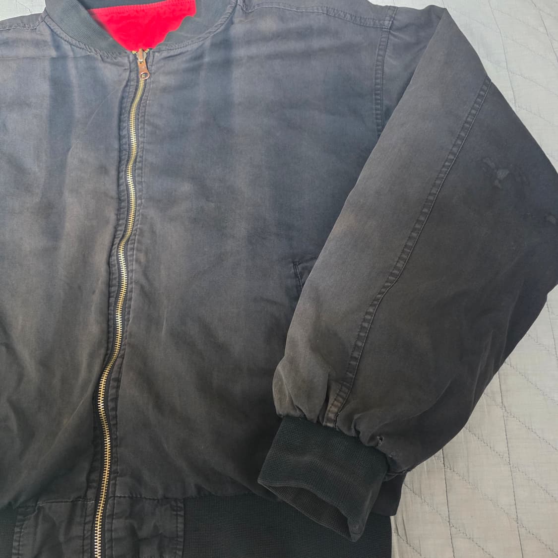 [XL] 90s 빈티지 말보로 리버시블 봄버 자켓 블랙/레드 트래쉬드 상품이미지4