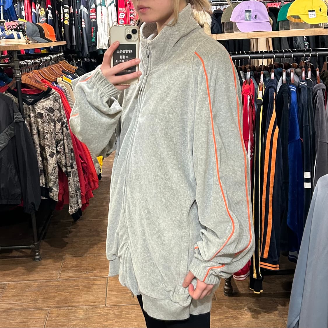 [HI] 나이키 조던 벨벳 집업 그레이 상품이미지4