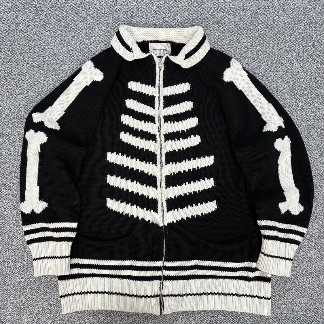 <빈티지 해골 니트 집업> No.1590 상품이미지3