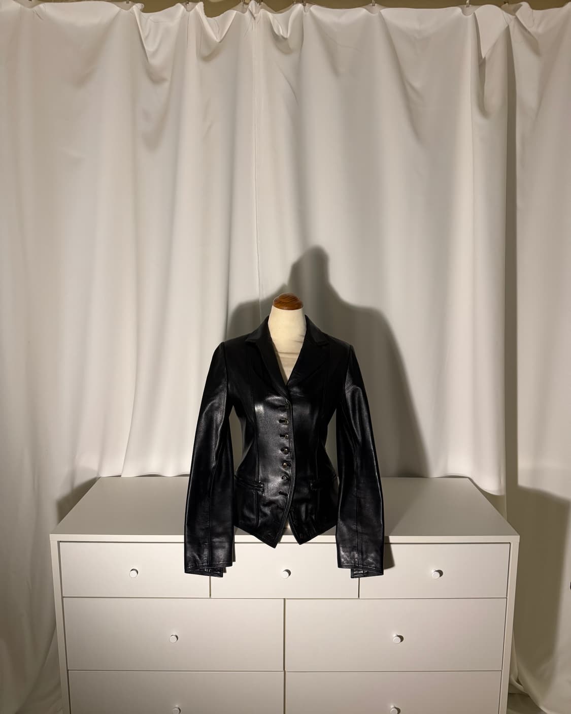 lambskin slim button leather jacket 상품이미지1
