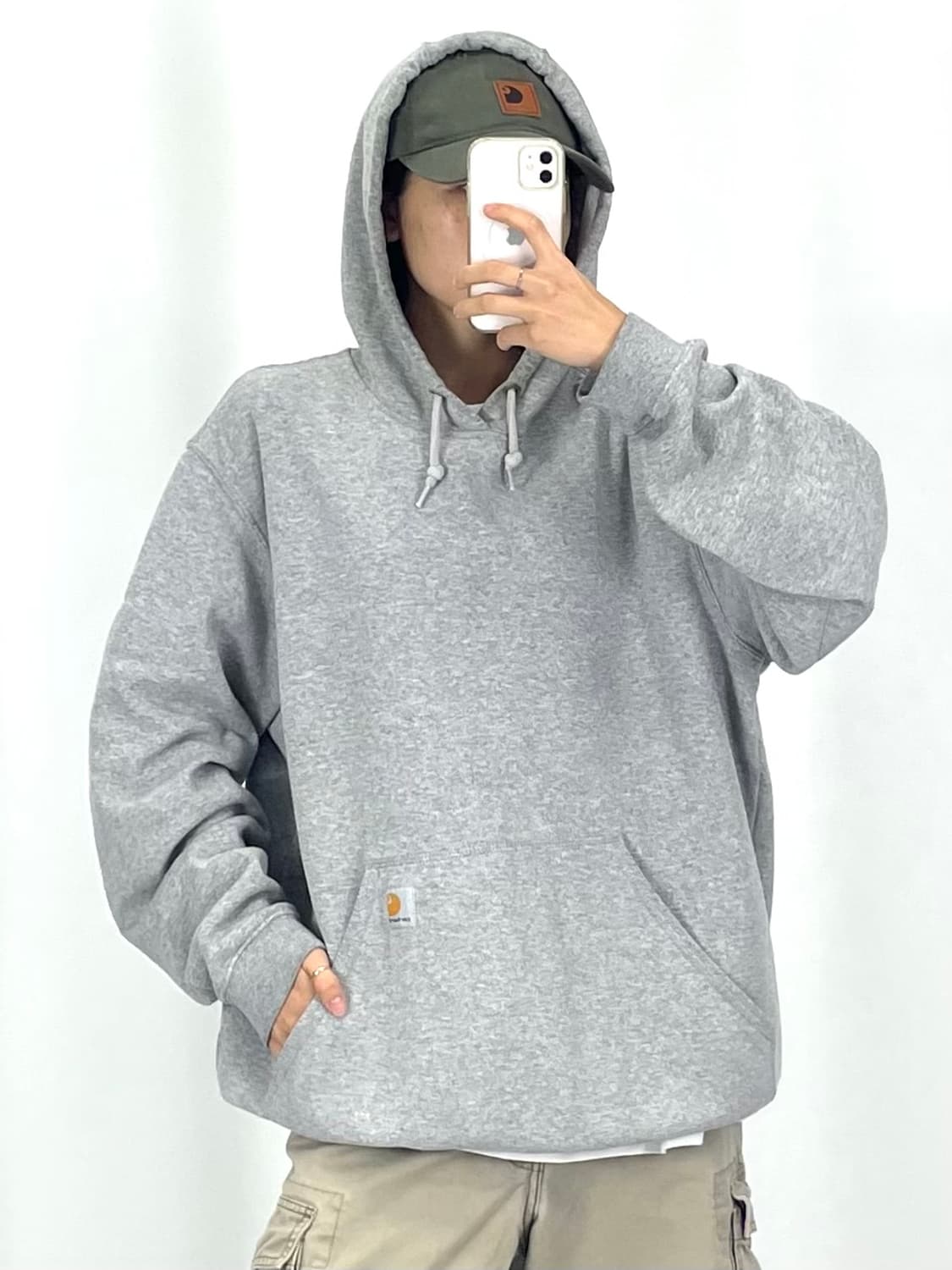  [2XL]CARHARTT 그레이 후드맨투맨   상품이미지3