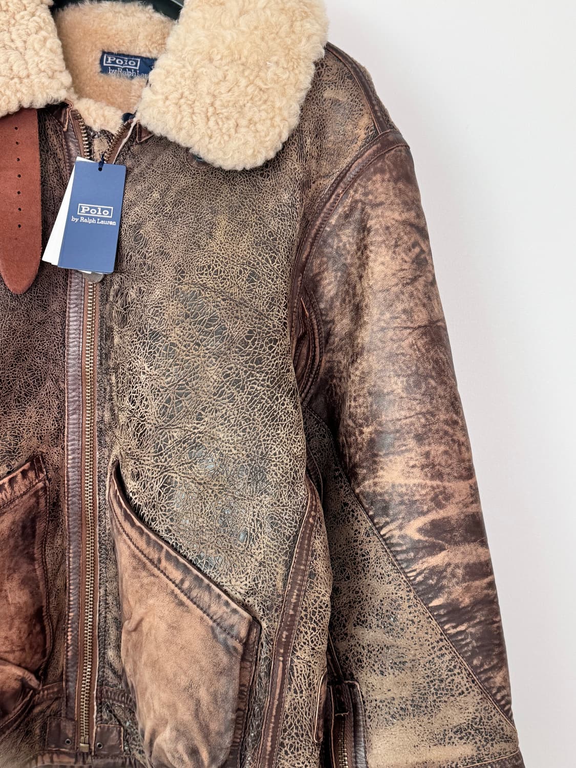 폴로 랄프로렌 레더 시어링 봄버 자켓 폴로 무스탕 상품이미지3