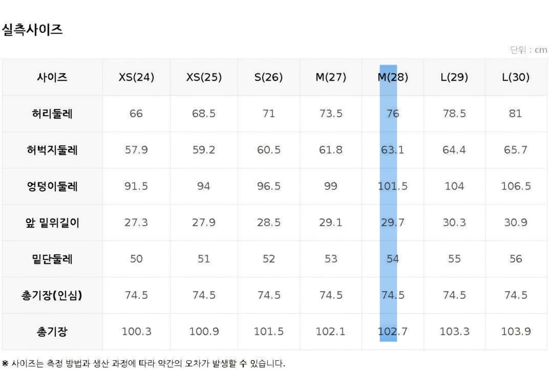 탑텐 아웃포켓 와이드 데님 28 (시착 1회) 상품이미지4