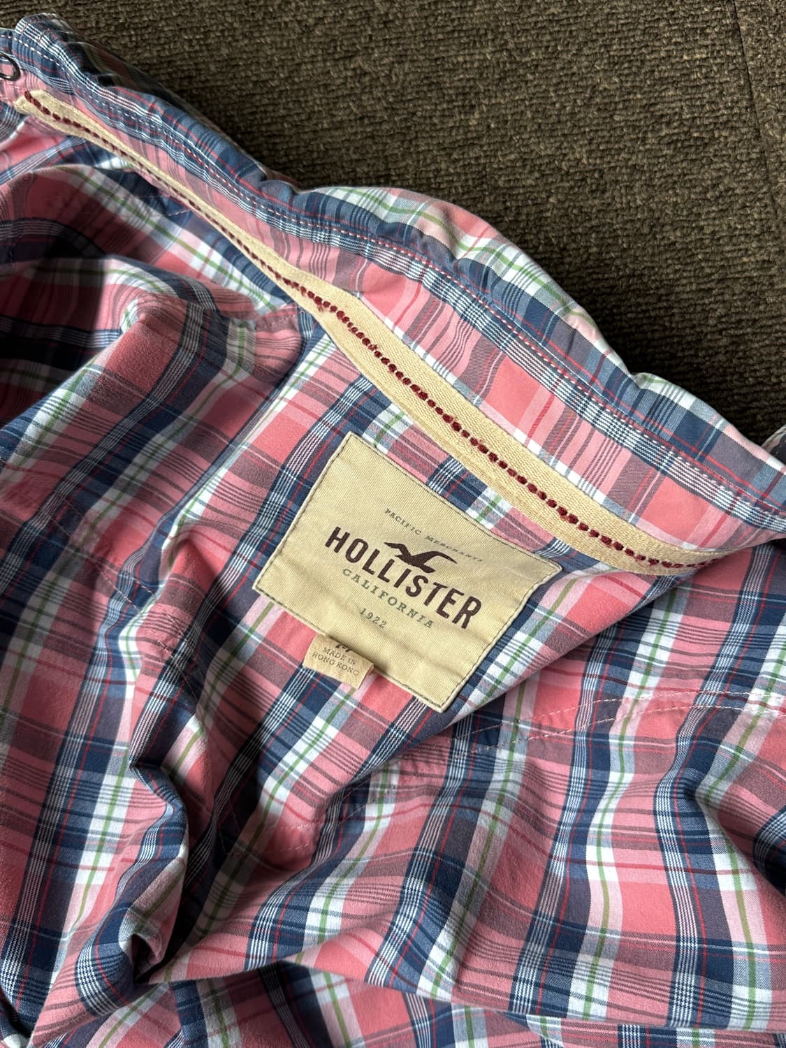 Hollister 핑크 파머 플레이드 체크 셔츠 상품이미지10
