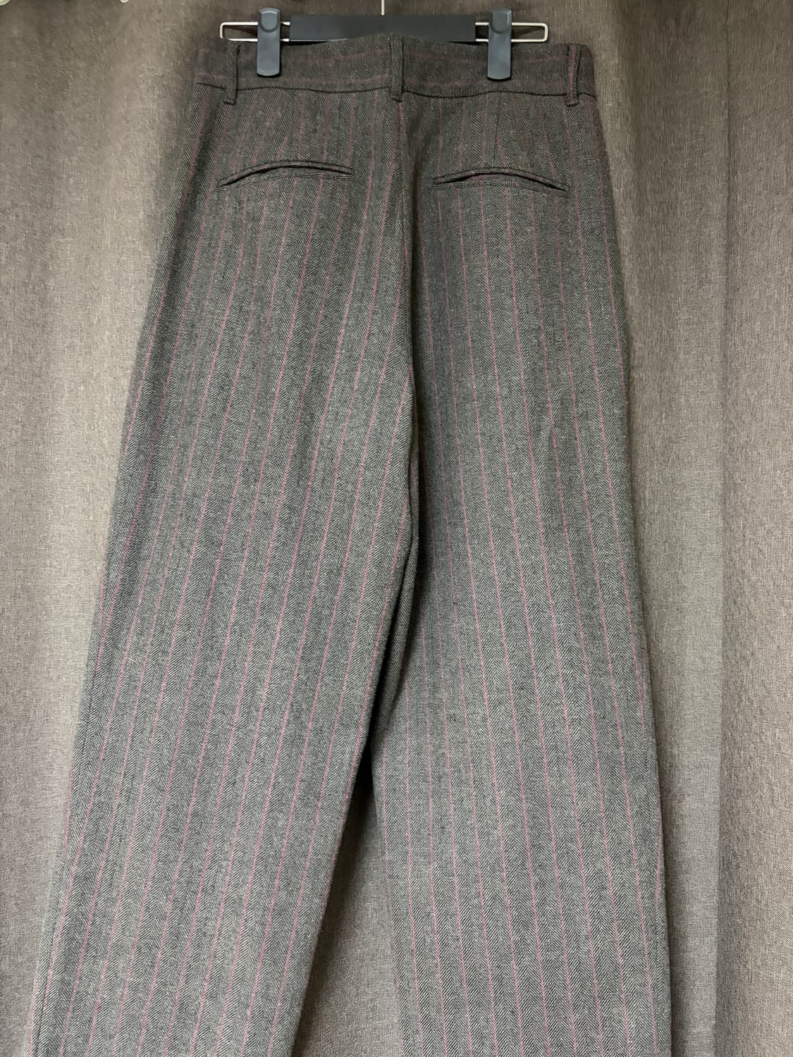 아모멘토 울 마틴 스트라이프 팬츠 브라운 M 상품이미지2