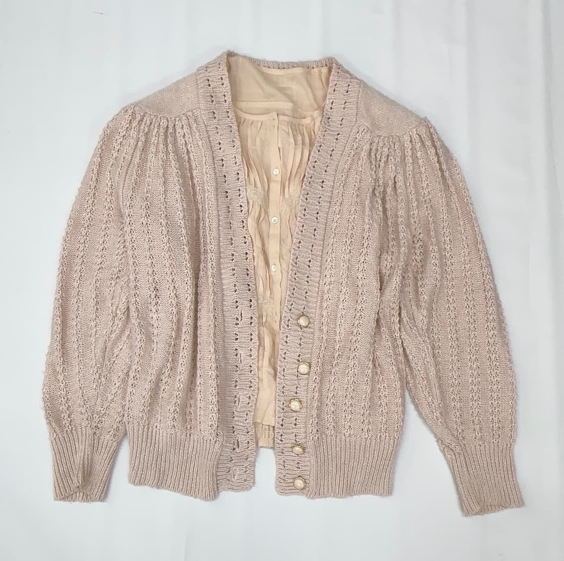 🎀하구미의 엑시즈팜 코디세트🎀 봄 모리걸 미디스커트 가디건 러블리  상품이미지3