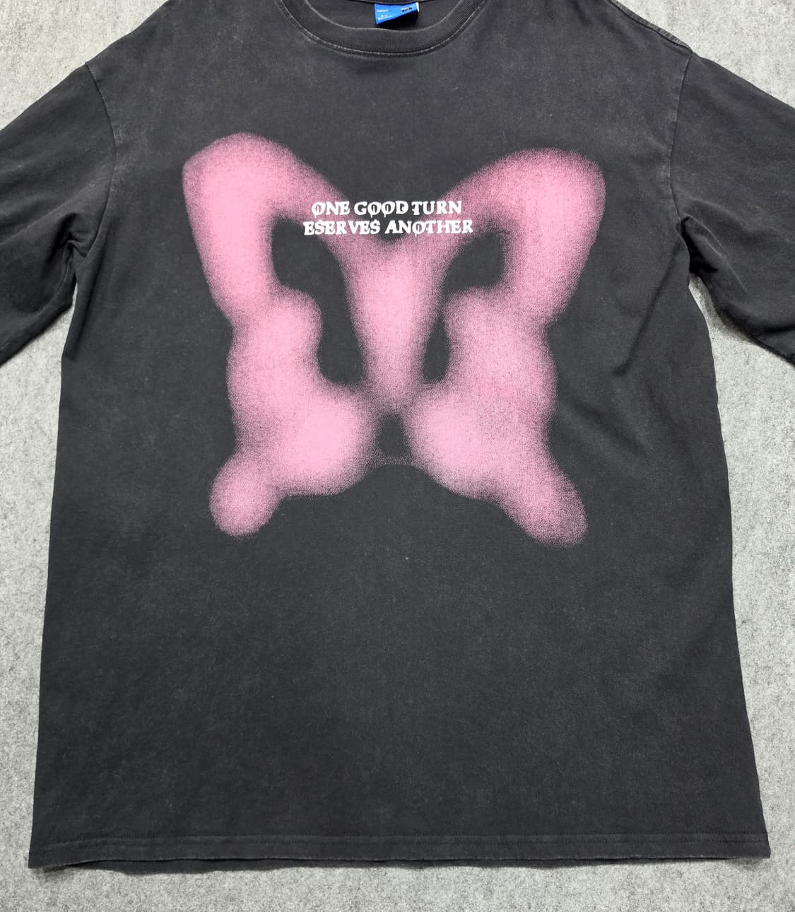 FAN YESTORE 버터플라이 워싱 피그먼트 반팔티 XL 상품이미지5