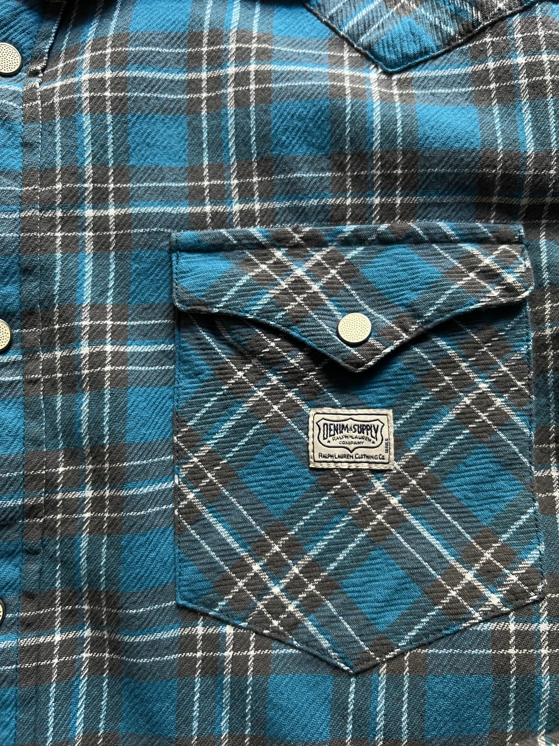 [XL]폴로 데님앤서플라이 마드라스 체크 버튼다운 웨스턴 셔츠 상품이미지3