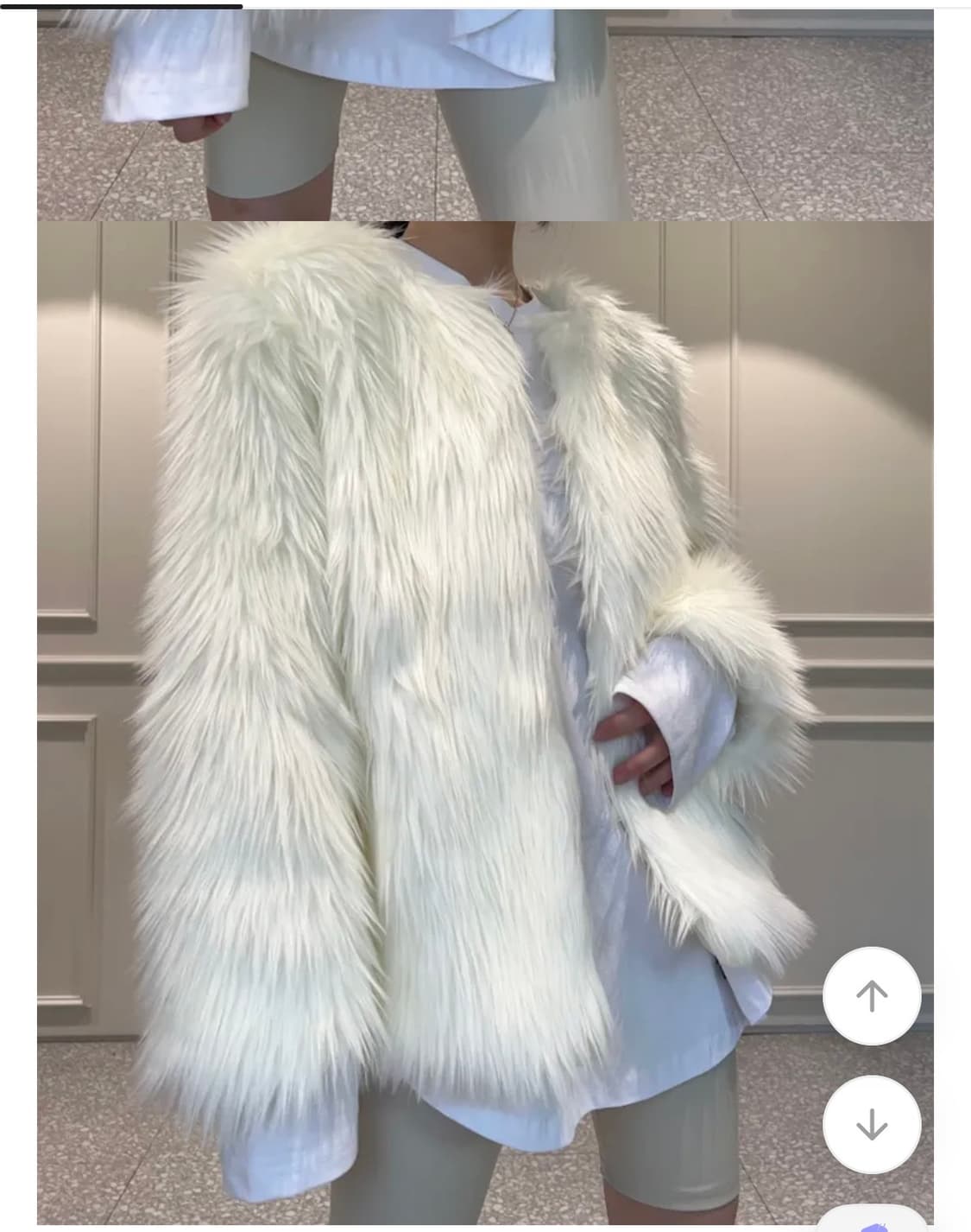 폭스 샤기퍼 자켓 아이보리 상품이미지3