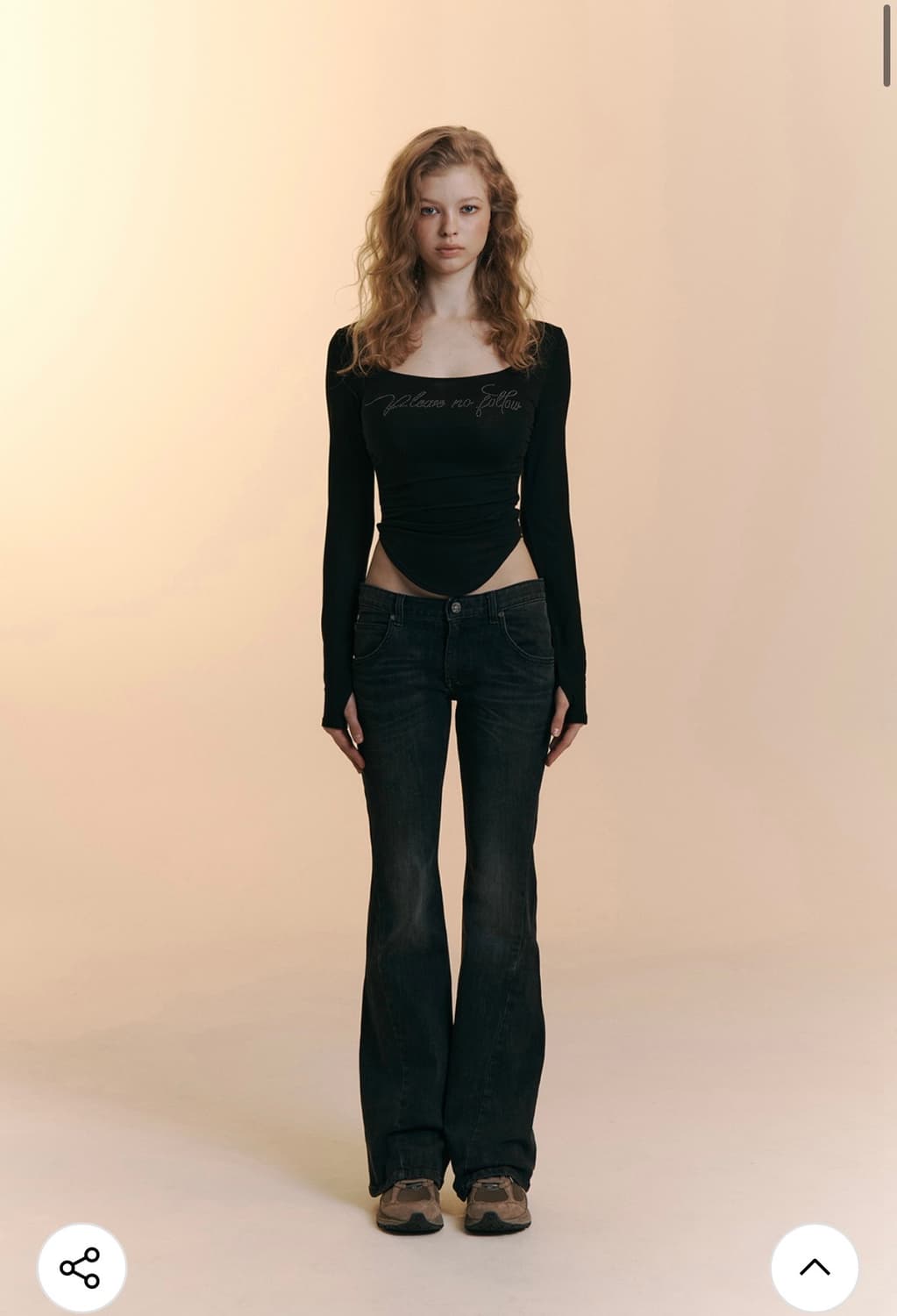 플리즈노팔로우 Romy Logo Long Sleeve Top (Black 상품이미지2