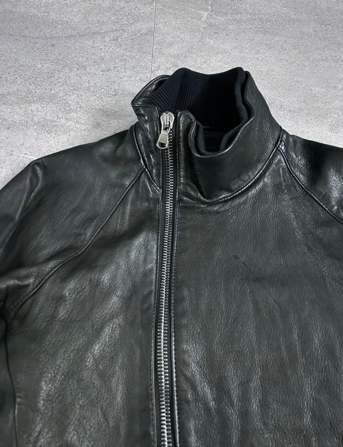 준 하시모토 사선 램스킨 레더 자켓 상품이미지2