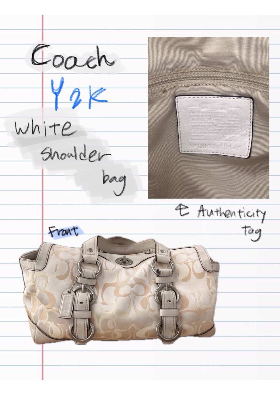 Coach Y2K White Shoulder Bag 상품이미지1