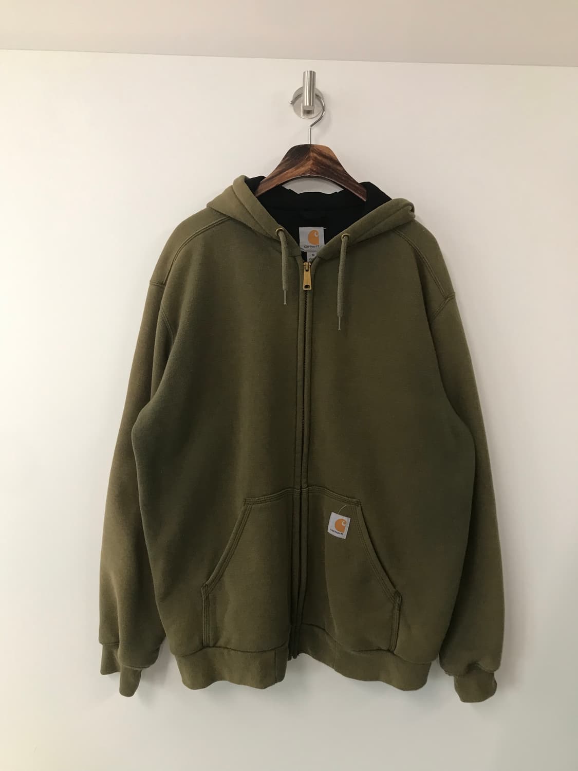 칼하트 자수로고 써멀 레인디펜더 된장 후드집업 상품이미지2