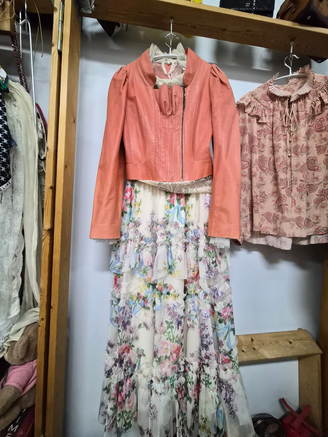 레니본 셔링 양가죽자켓 상품이미지1