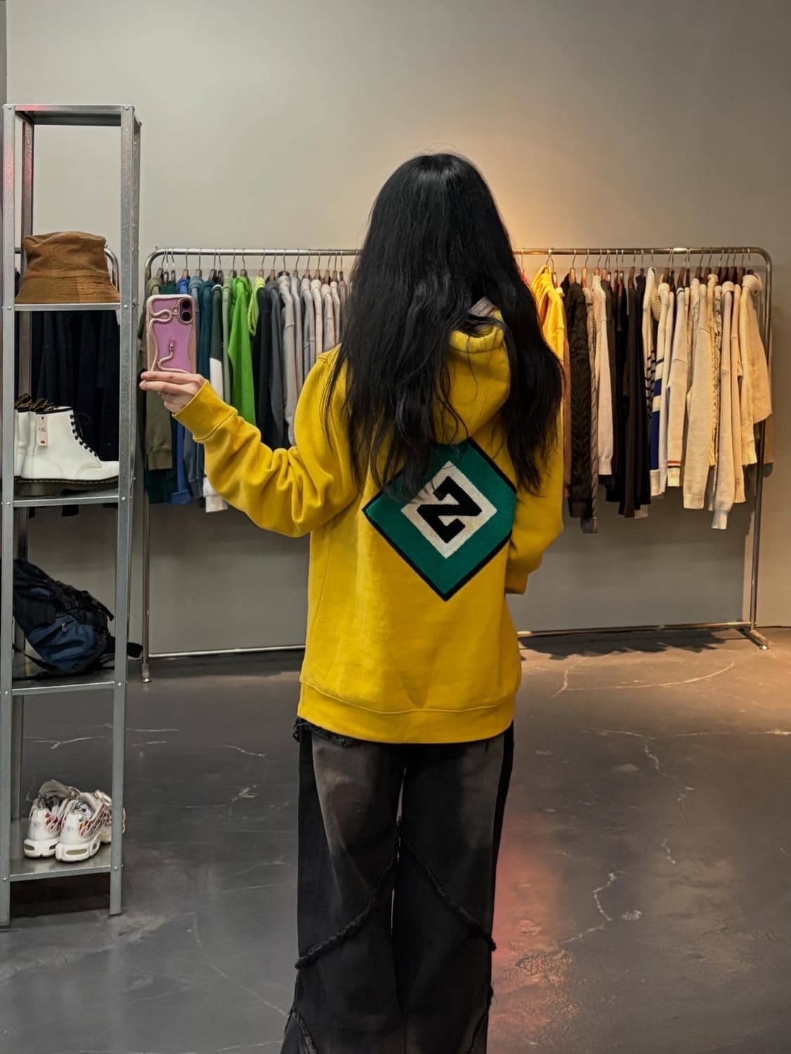 스투시 다이아몬드 자수 옐로우 후드티 A3008 상품이미지2