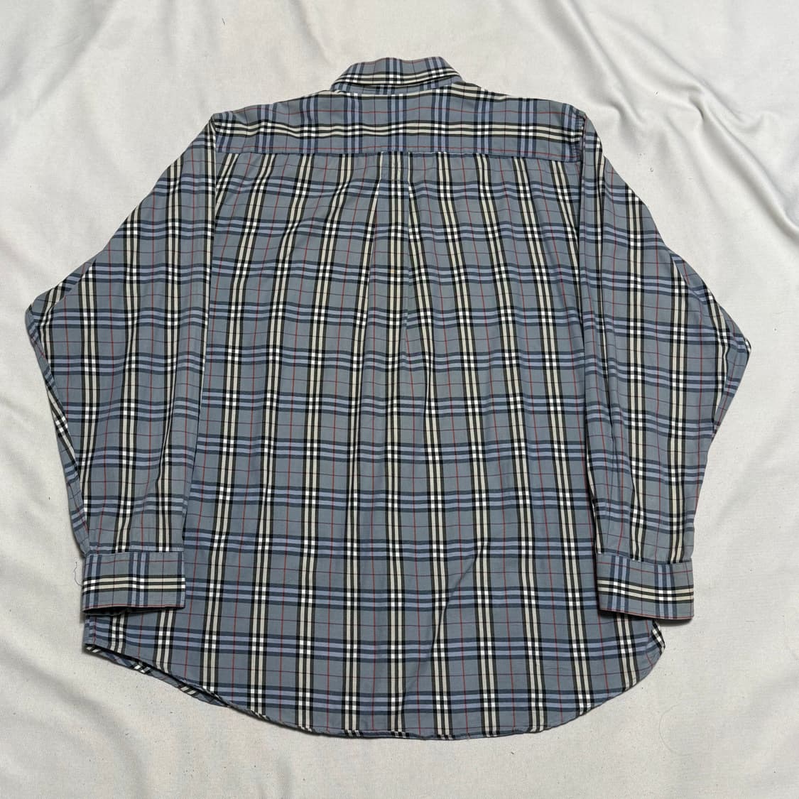 XL 버버리 블루 노바체크 원포켓 셔츠 상품이미지3