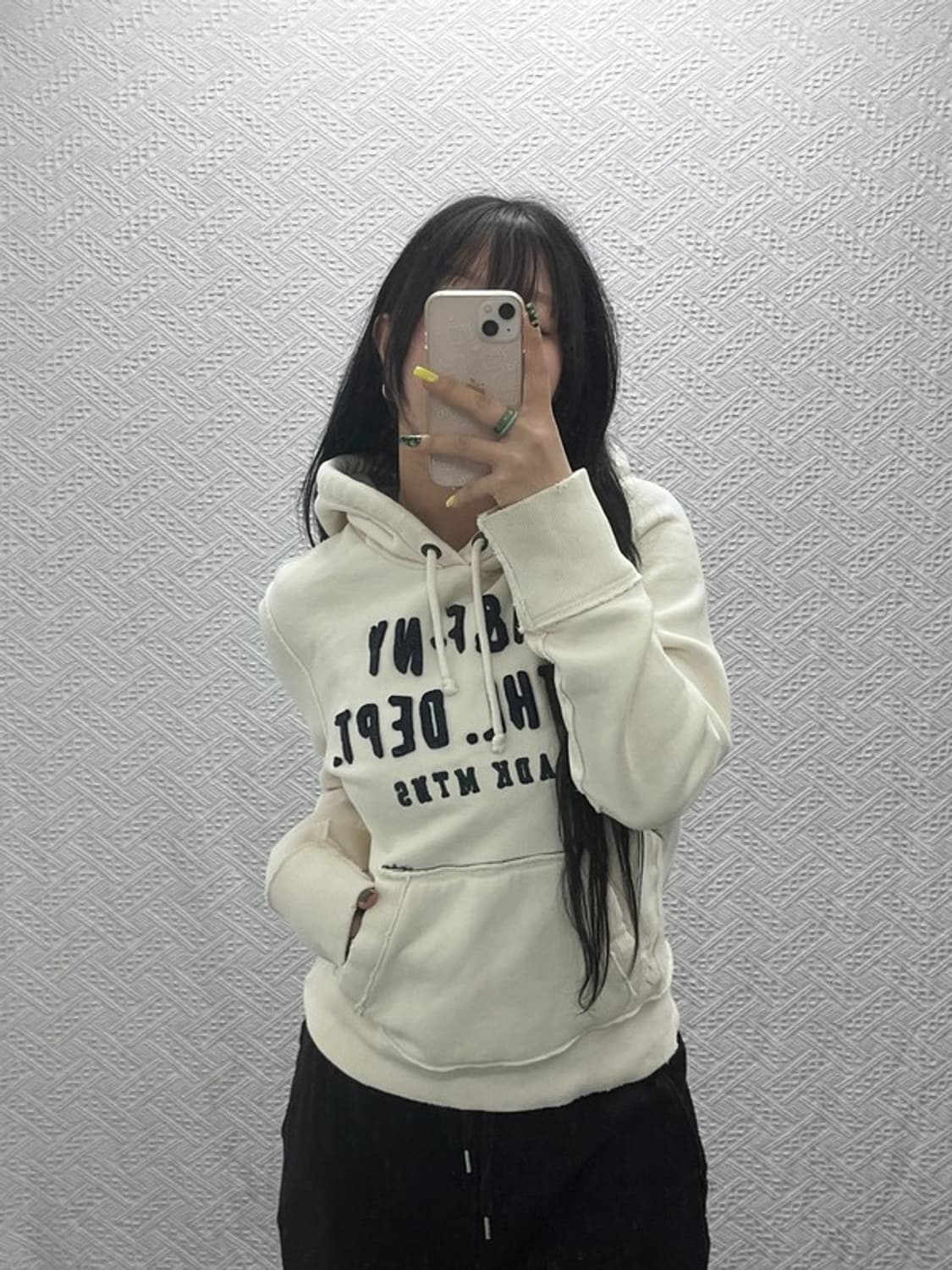 아베크롬비 Y2K 폭닥 크림 기모 후드티 100 C07440 상품이미지1