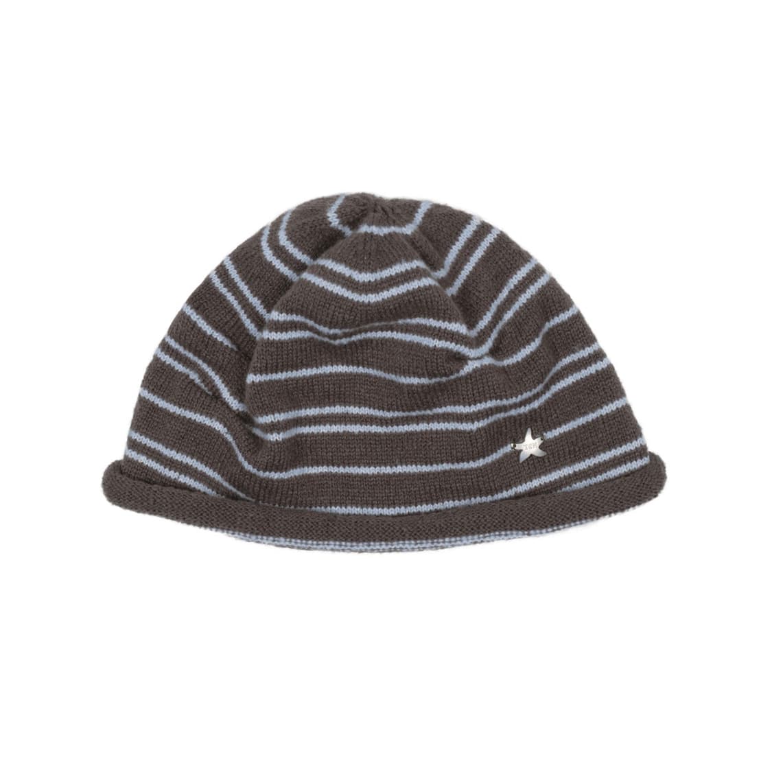 TCM stripe bottle beanie (brown/blue) 상품이미지1