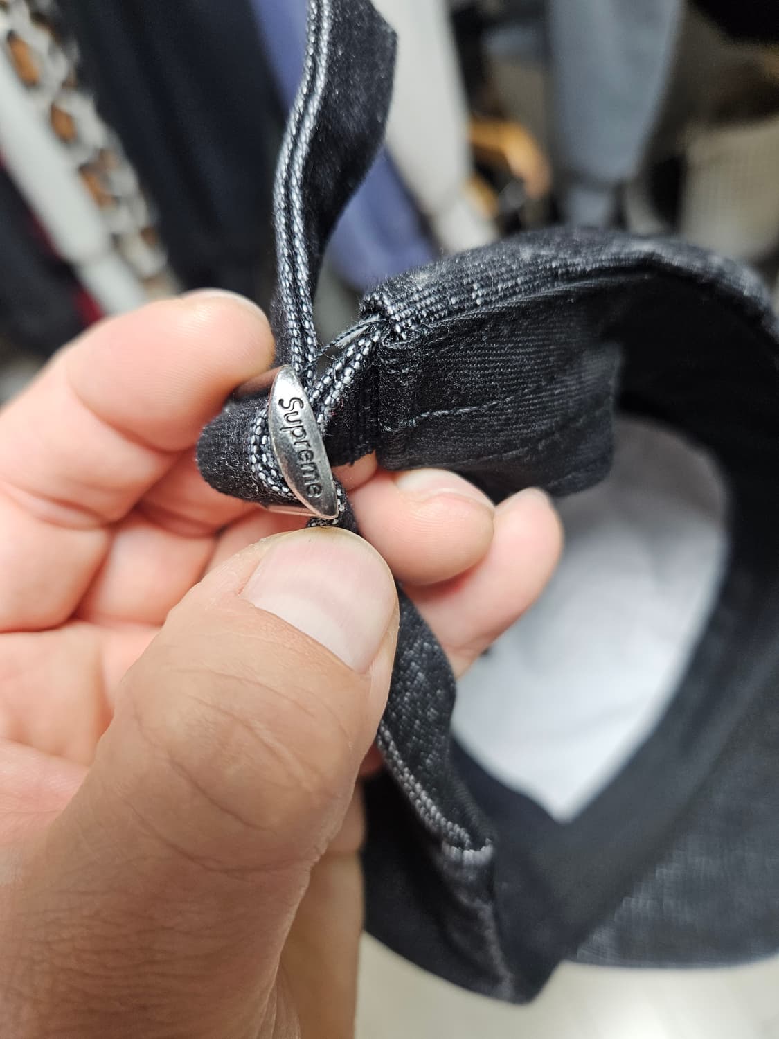 슈프림 코듀라 데님 s로고 캡 블랙 25ss 상품이미지3