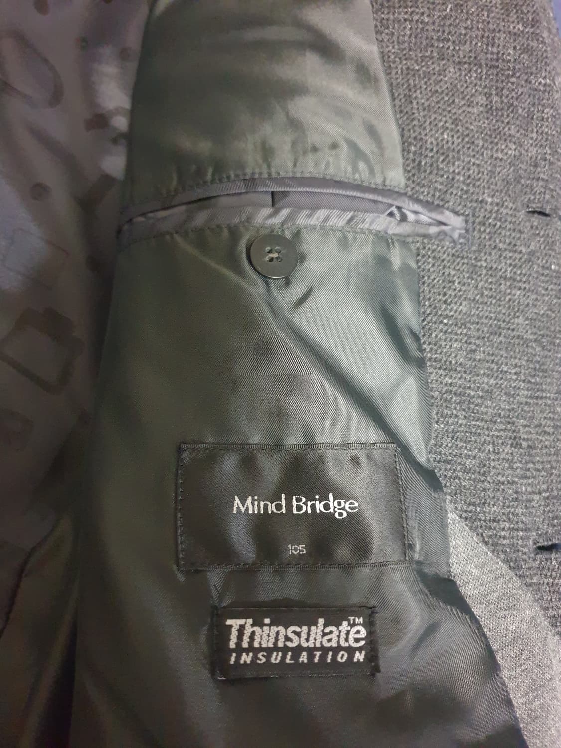 (단종매물) 마인드브릿지 트위드 울 클래식 코트 다크그레이 (105) 상품이미지4