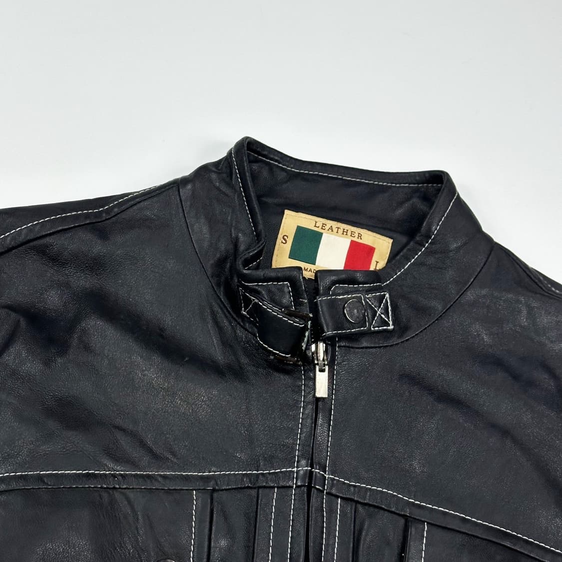 VTG 빈티지 양가죽 블랙 라이더 가죽자켓 (XL) 상품이미지4