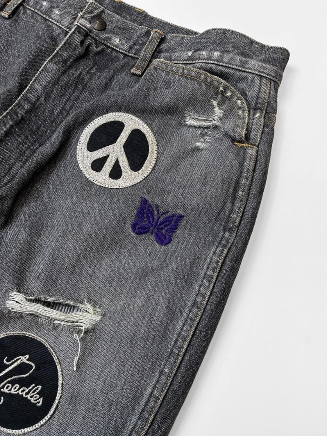 니들스 버터플라이 패치 부츠컷 데님 팬츠 PN5665    상품이미지4