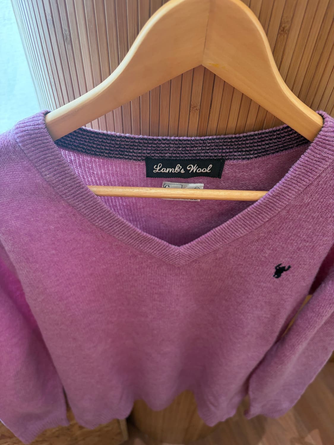 COEN Lamb's Wool Lavender V Neck Knit 상품이미지3