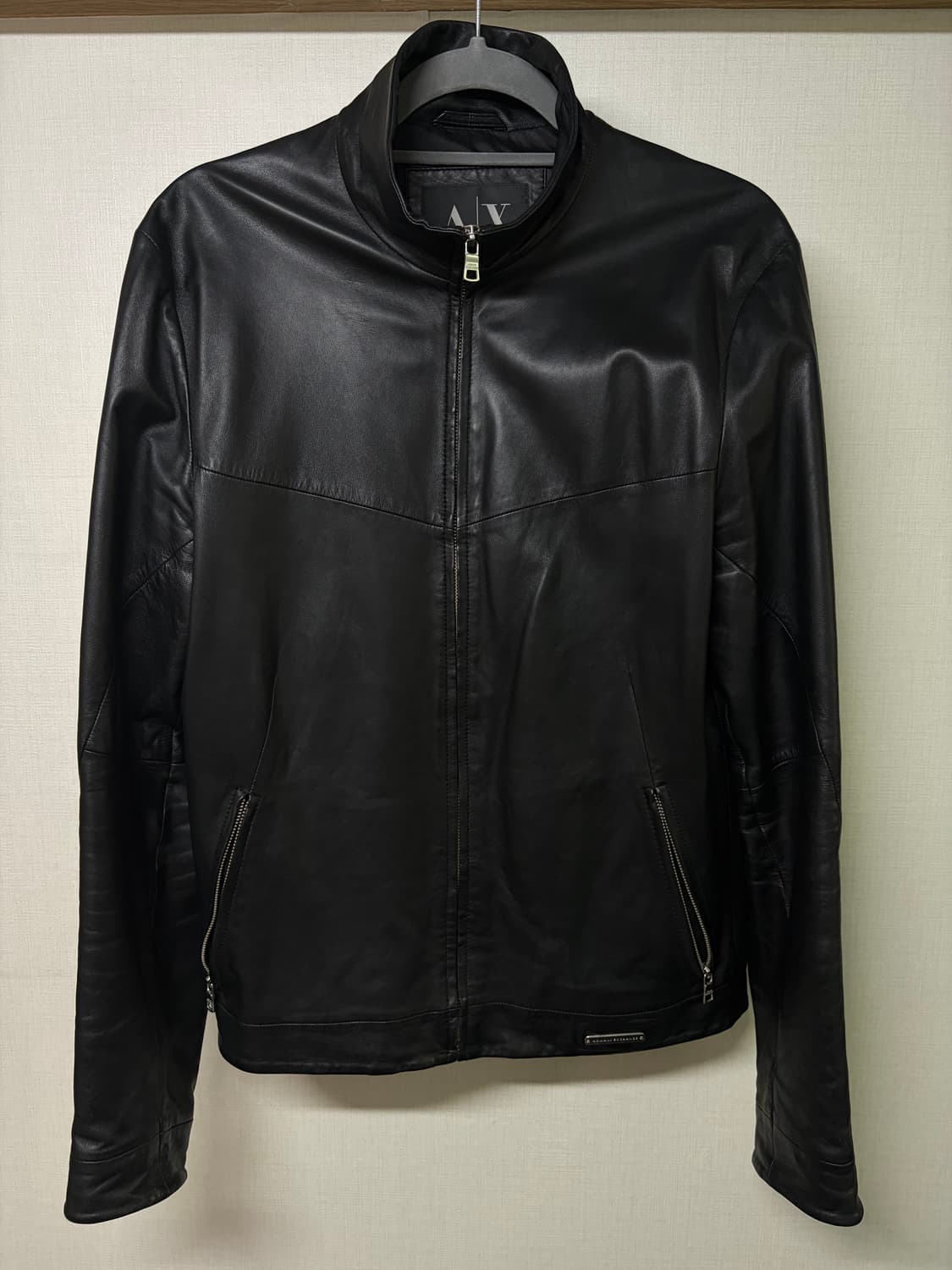 아르마니 하이넥 레더자켓 상품이미지1