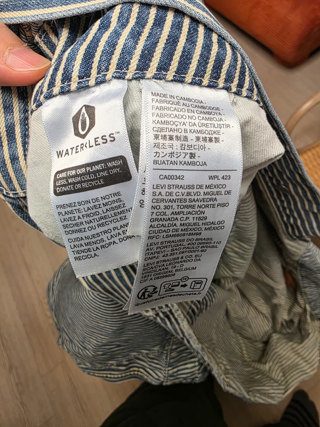 리바이스 스트라이프 히코리 데님 점프수트 커버올 XL 상품이미지7