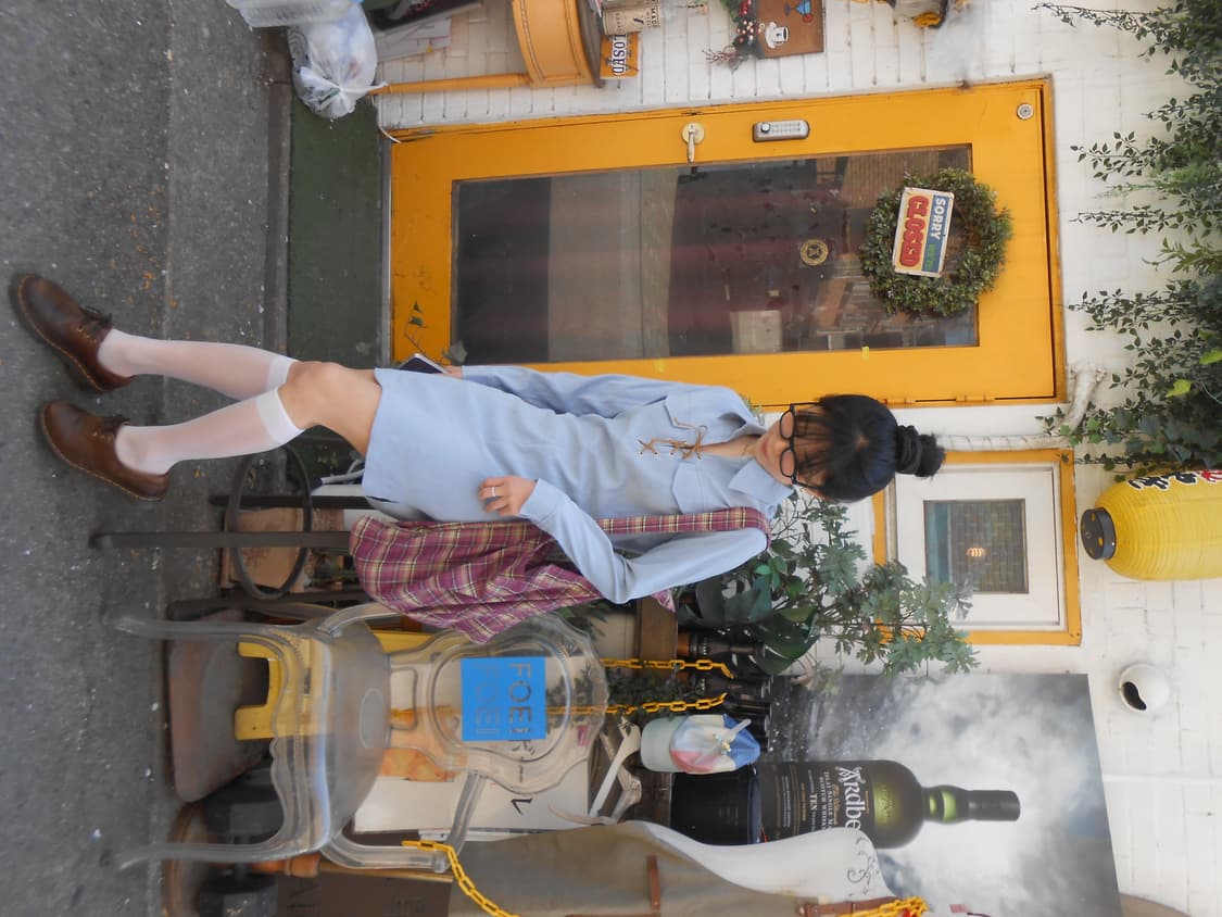 빈티지 하늘빛 미니 원피스 상품이미지2