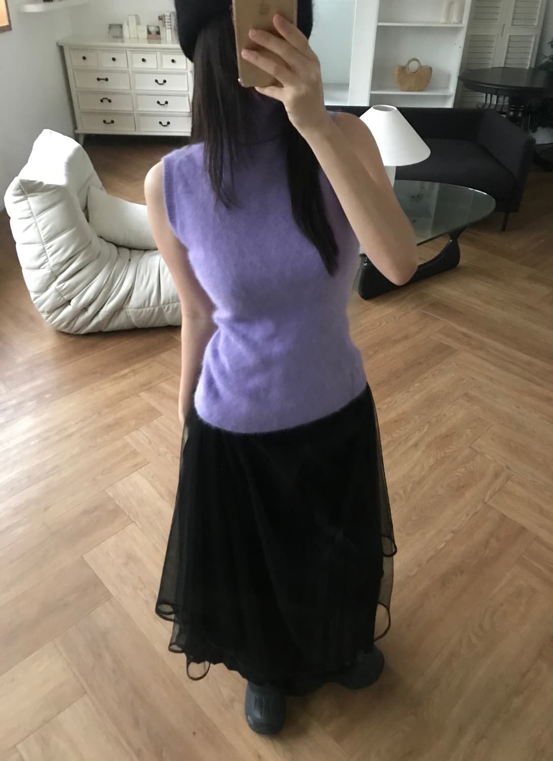 vintage black sha skirt 상품이미지3