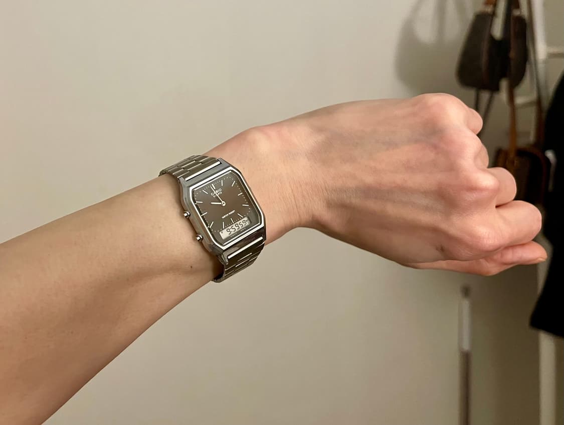 CASIO 카시오 아나디지 AQ-230/실버 블랙  상품이미지8