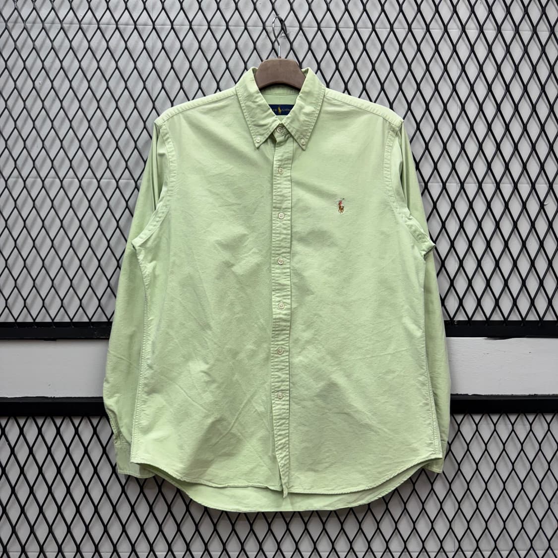 폴로 랄프로렌 솔리드 긴팔 셔츠 멀티포니 포인트 라이트 그린 상품이미지1