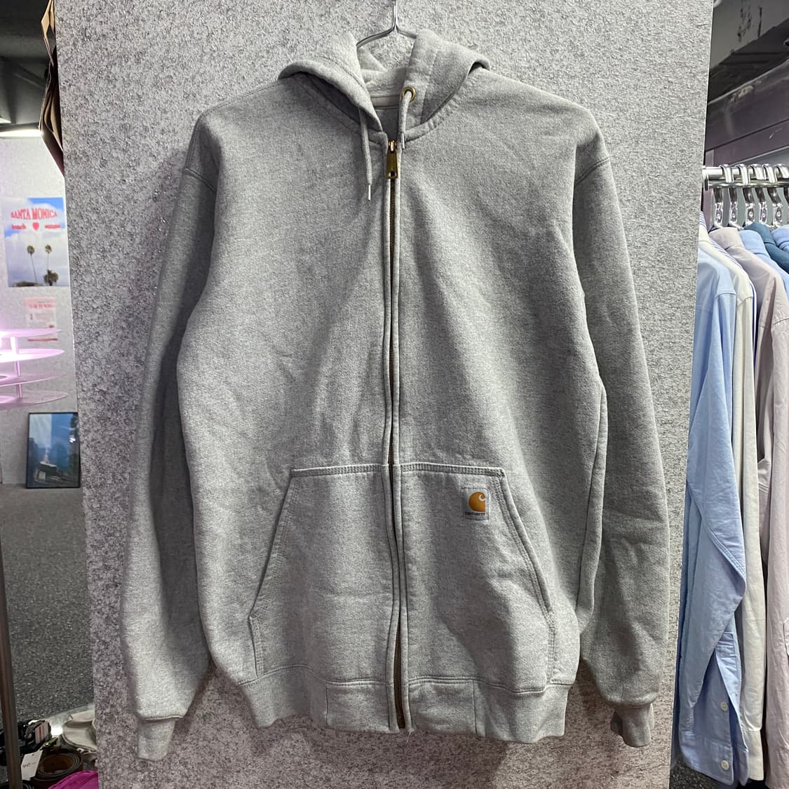 칼하트 미드웨이트 후드집업 그레이 A9 상품이미지2