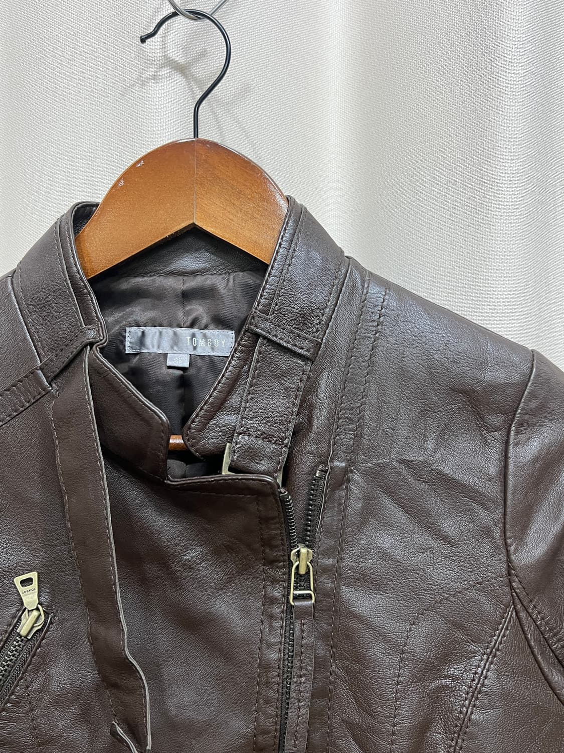 톰보이 여성 양가죽 브라운 라이더자켓  상품이미지2
