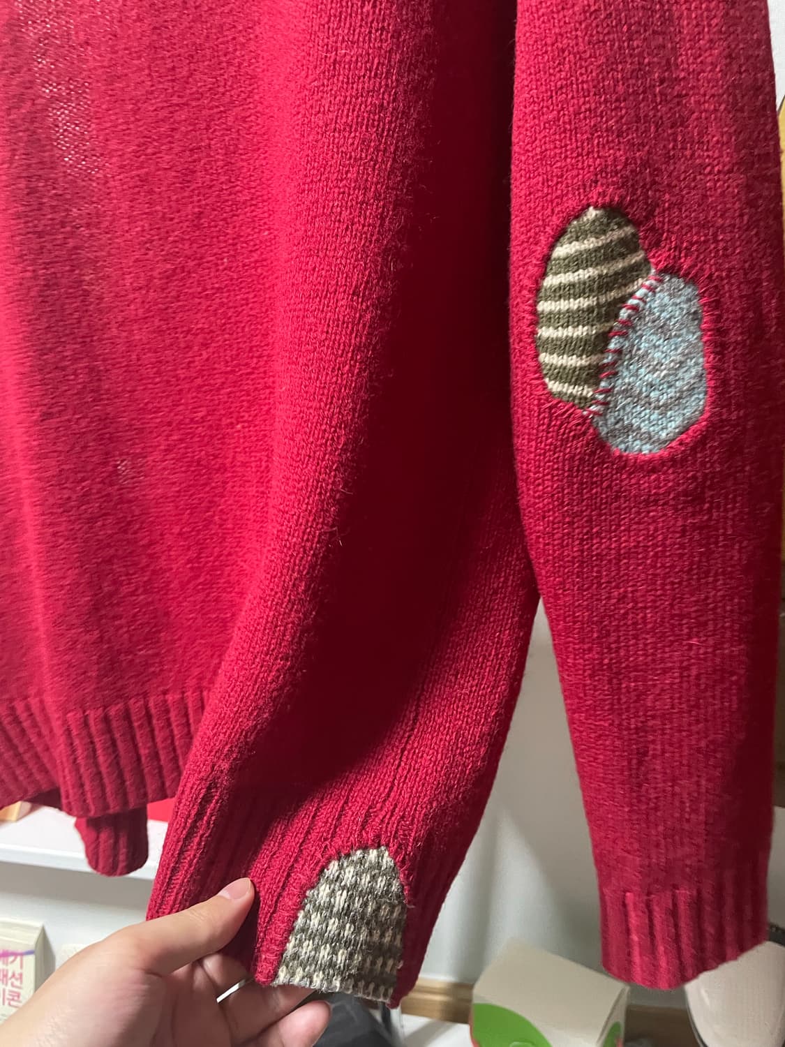 폴로 데님앤서플라이 랄프로렌 레드 패치워크 가디건 상품이미지5