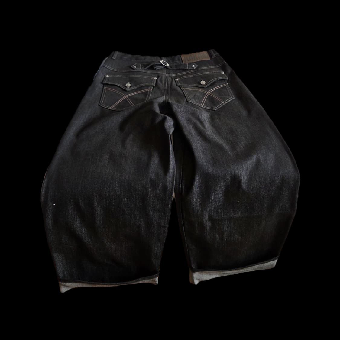 Cinch Back Denim Pants (Black) 상품이미지3